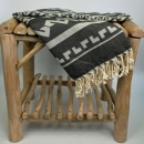 Hamamtuch Retro Egypt schwarz-natur